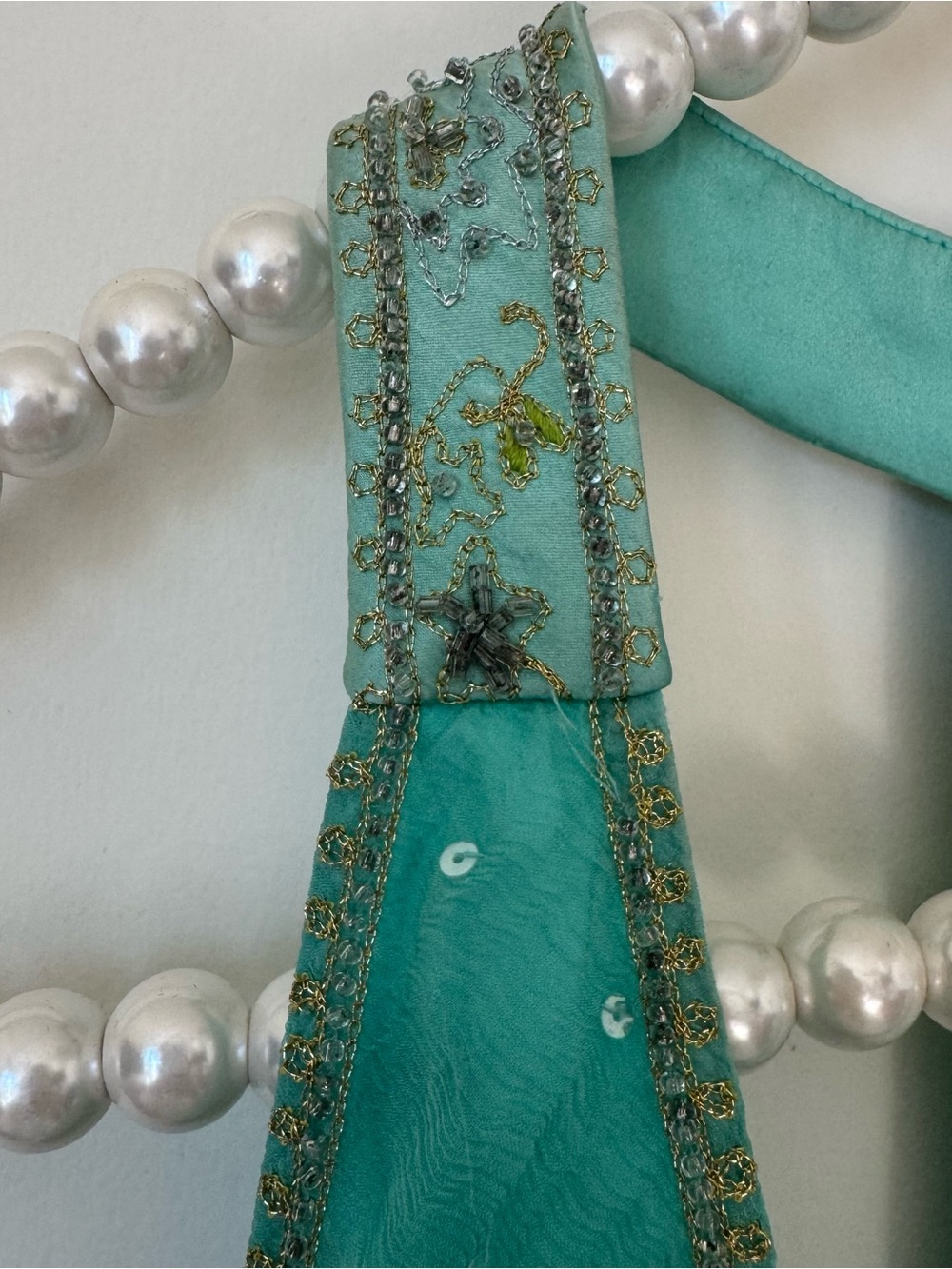 laundry by shelli segal teal beaded midi dress - Picture 3 of 4